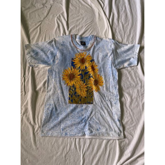 Vintage Fruit Of The Loom Best Tee M Sunflower Glitter Design 50/50 Cotton Polye - Picture 1 of 9